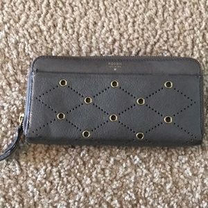 Gray Fossil Wallet
